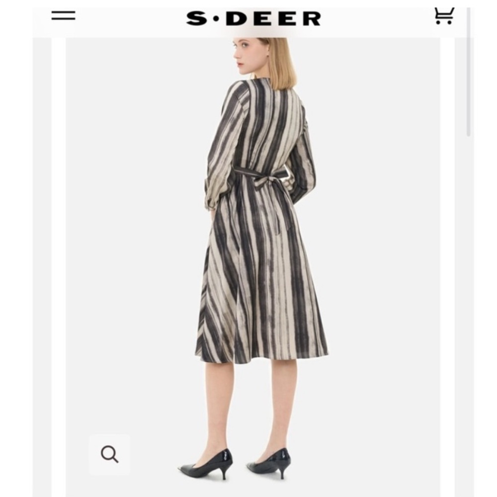 Elegant Striped Black and Gray Dress